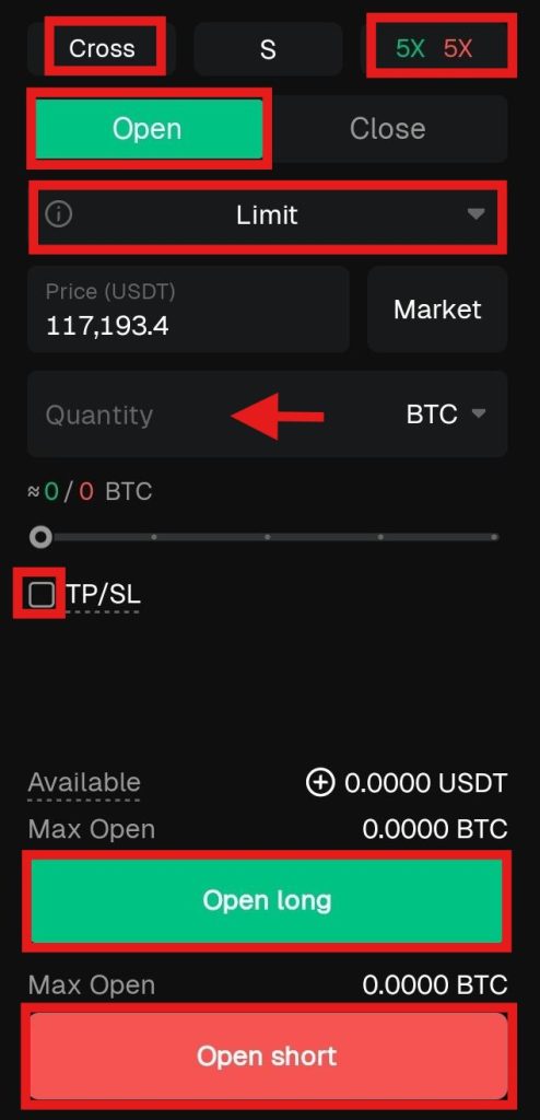 Bitunix App Futures trading Tutorial: Enter the order detials
