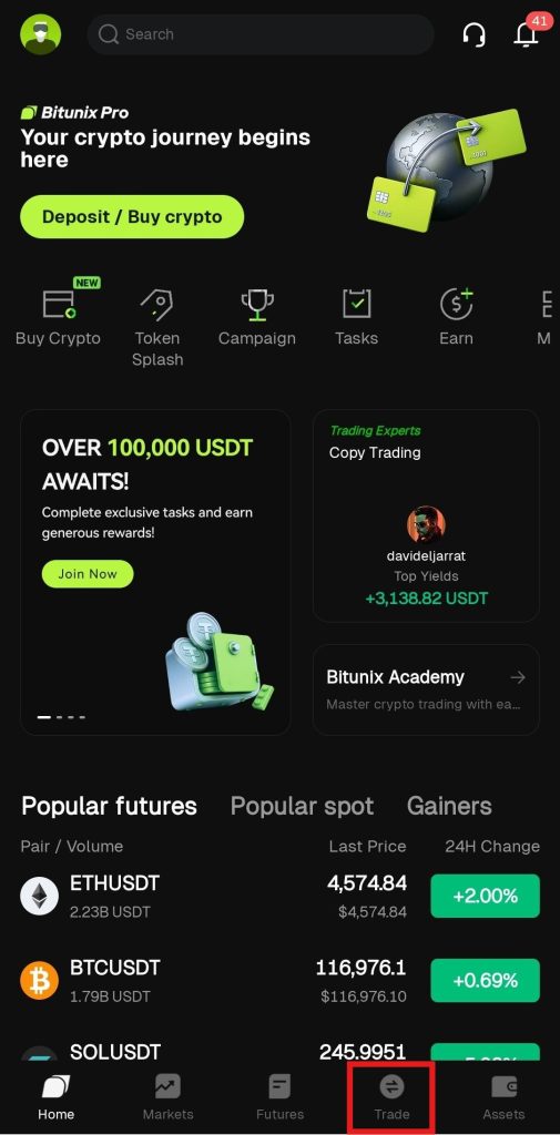 Bitunix App Spot trading Tutorial