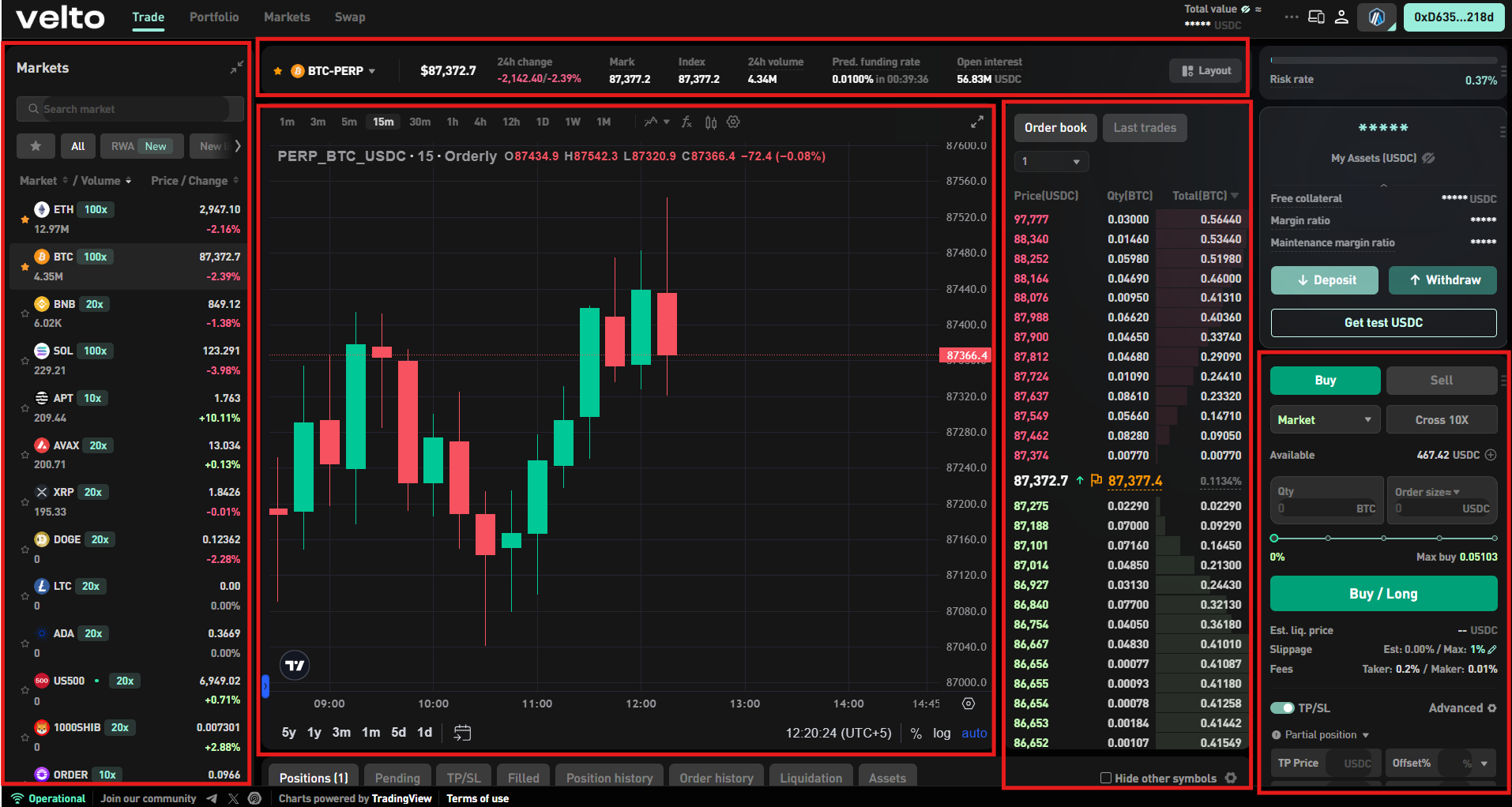 Trading interface