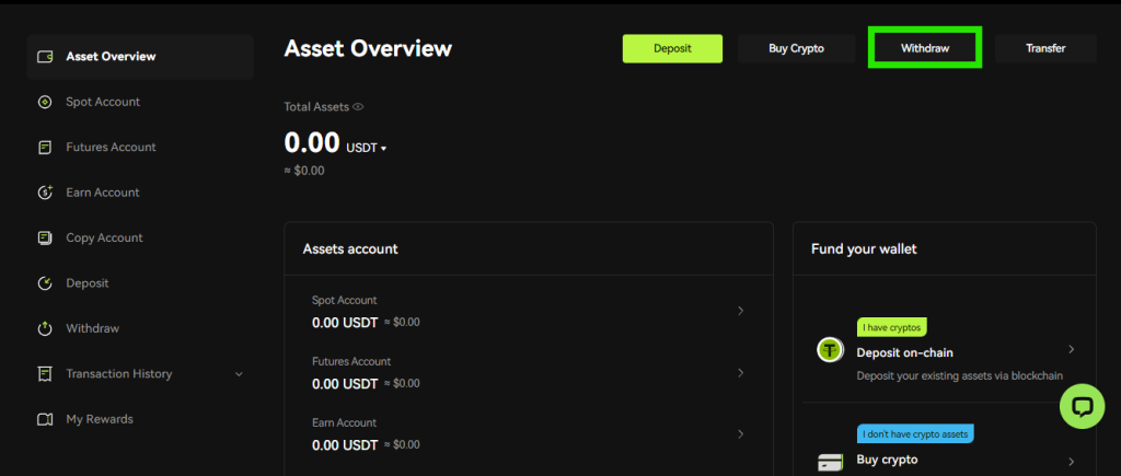 Bitunix withdraw