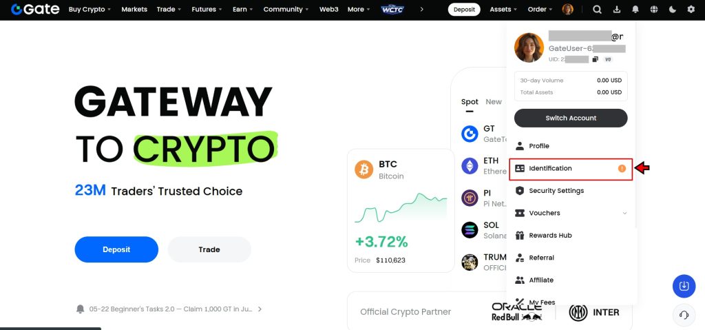 Gate.io KYC Tutorial
