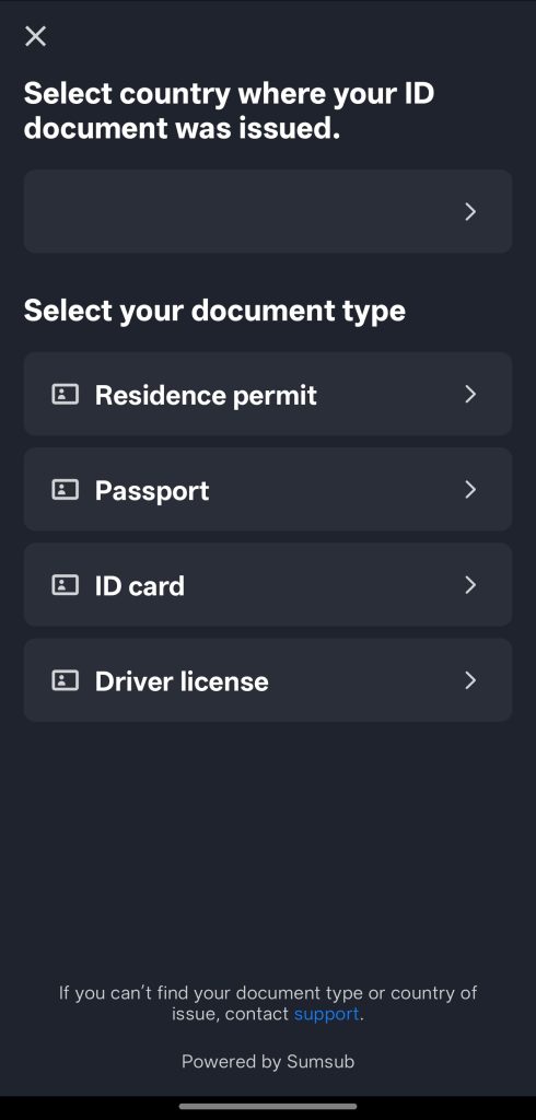 WEEX APP Tutorial: Choose ID type