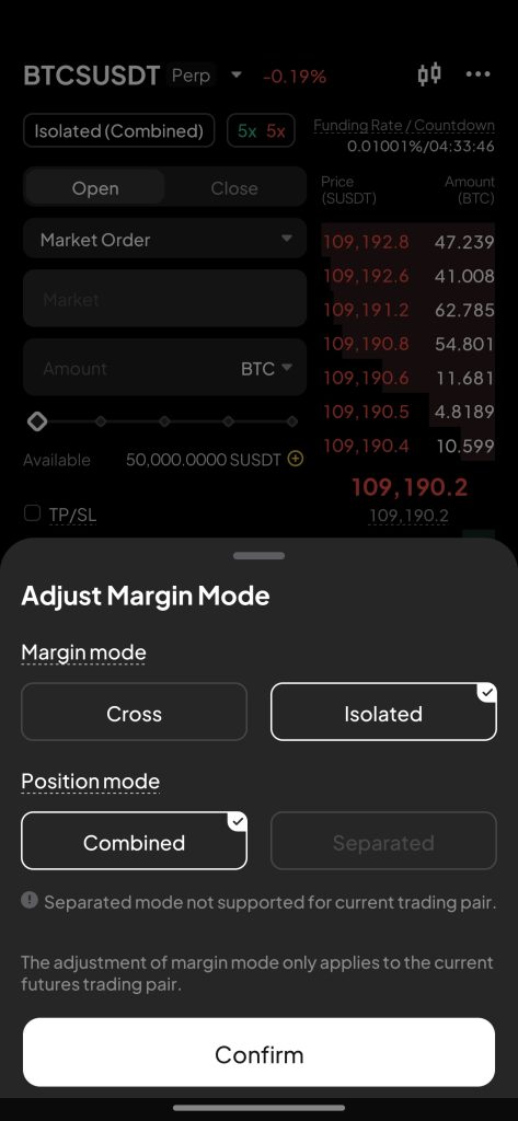 WEEX app Futures Trading Tutorial: Margin modes on WEEX app