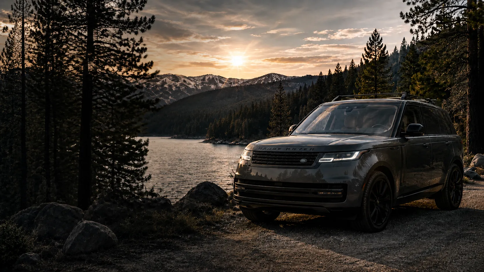 Range Rover overlooking Lake Tahoe