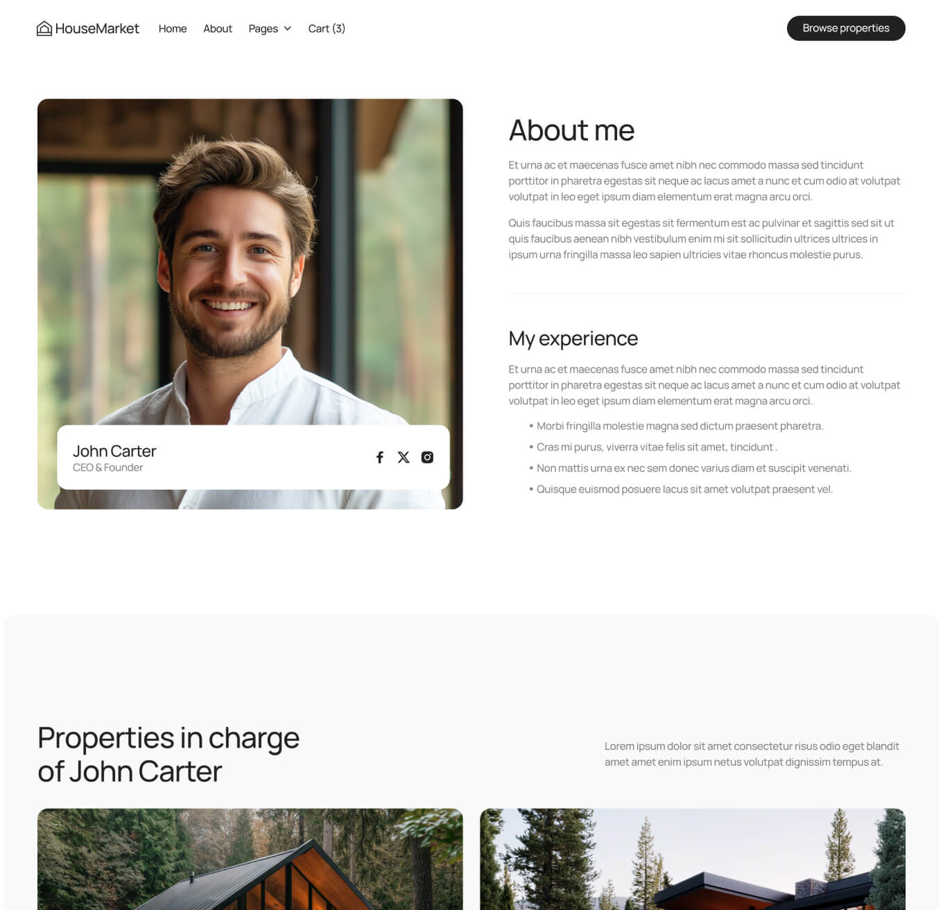HouseMarket - Agent Single Page - Real Estate Webflow Template