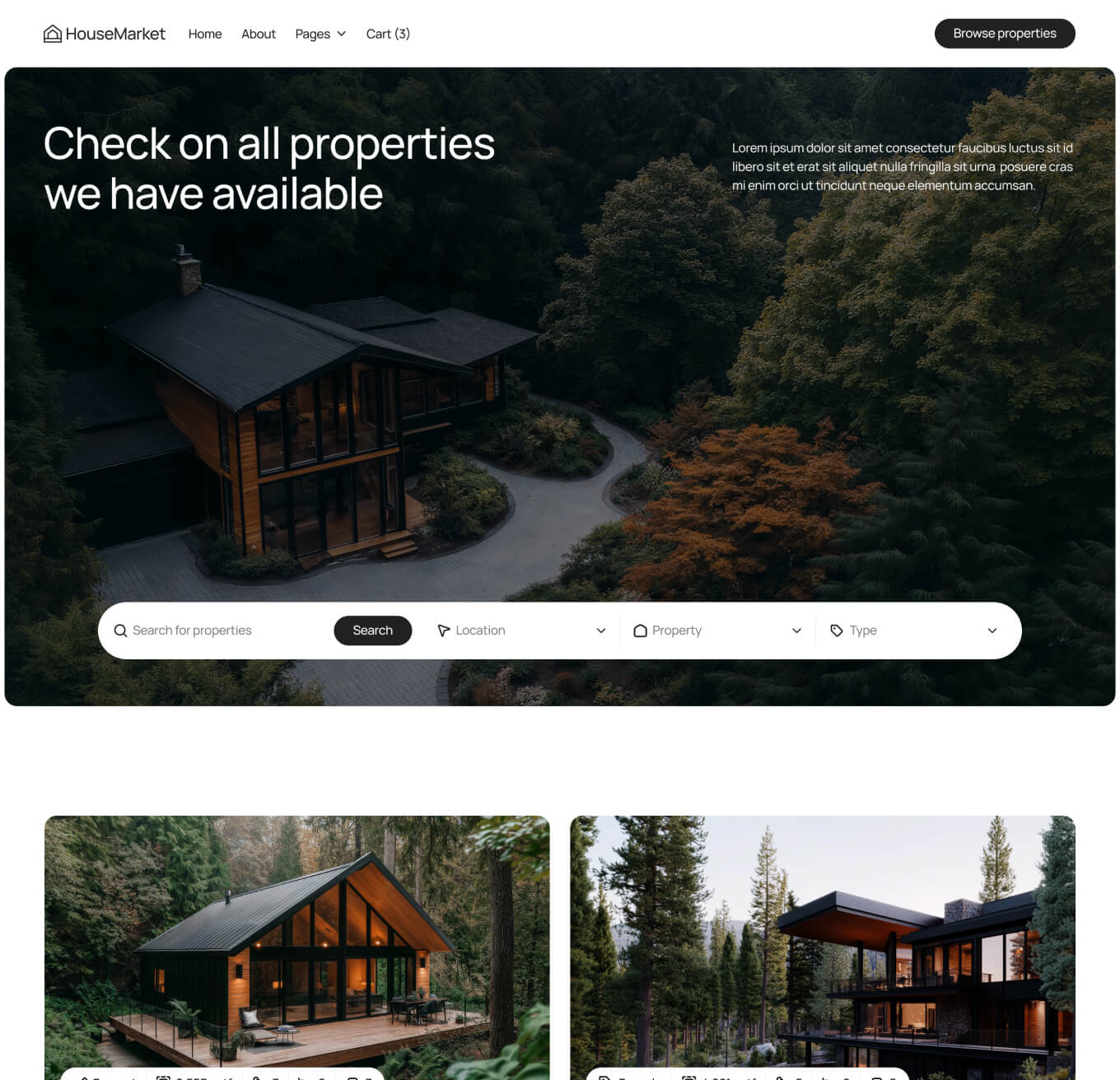 HouseMarket - Properties Page - Real Estate Webflow Template