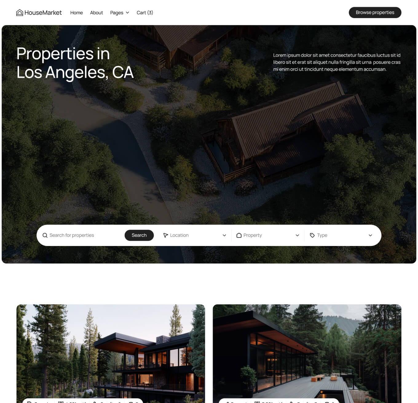 HouseMarket - Properties By Location Page - Real Estate Webflow Template