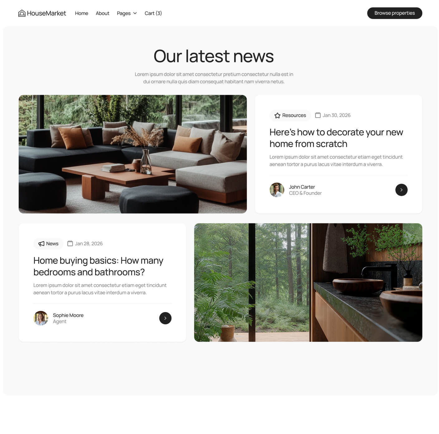HouseMarket - Blog V3 Page - Real Estate Webflow Template