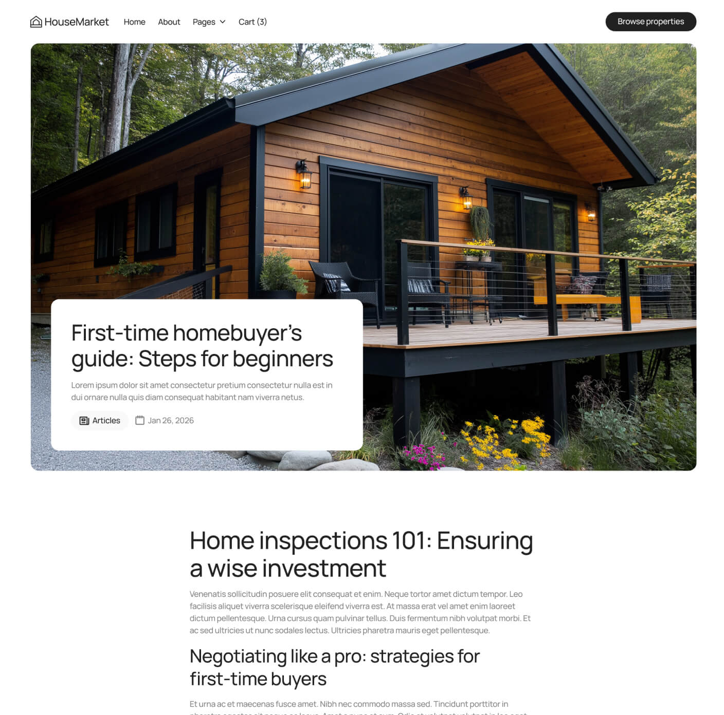 HouseMarket - Blog Post Page - Real Estate Webflow Template