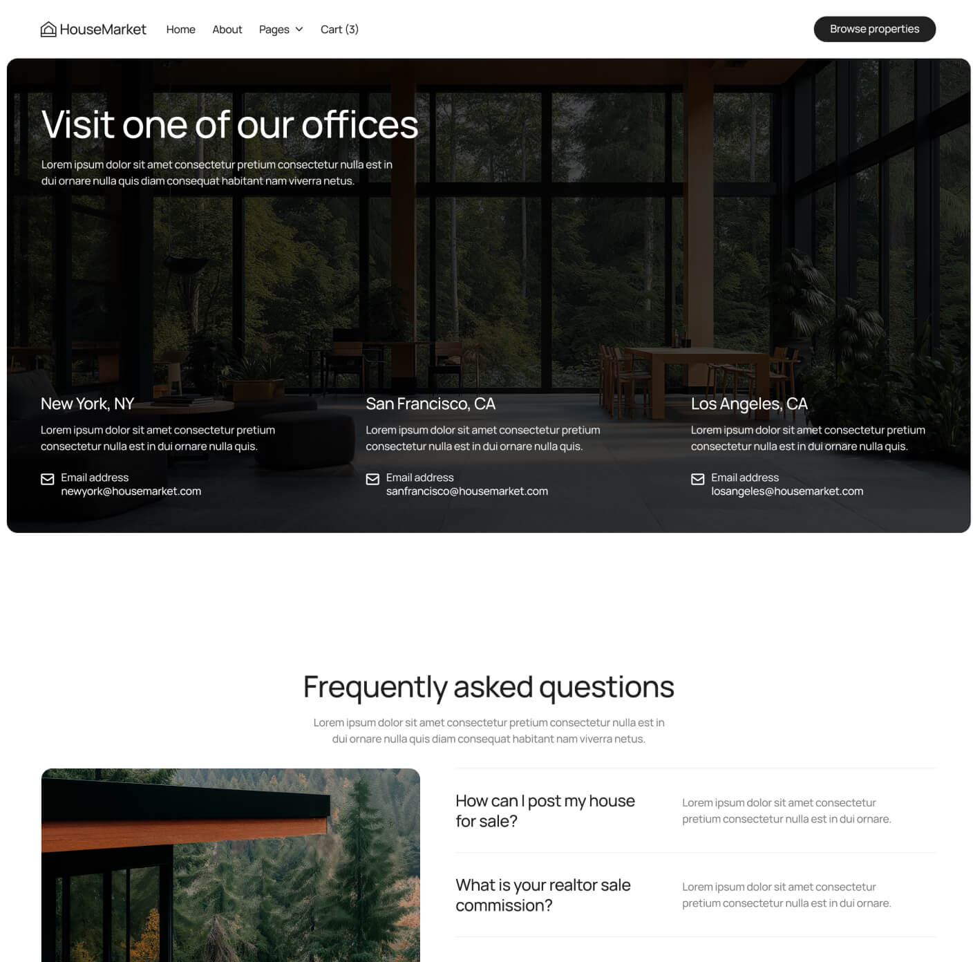 HouseMarket - Contact V3 Page - Real Estate Webflow Template