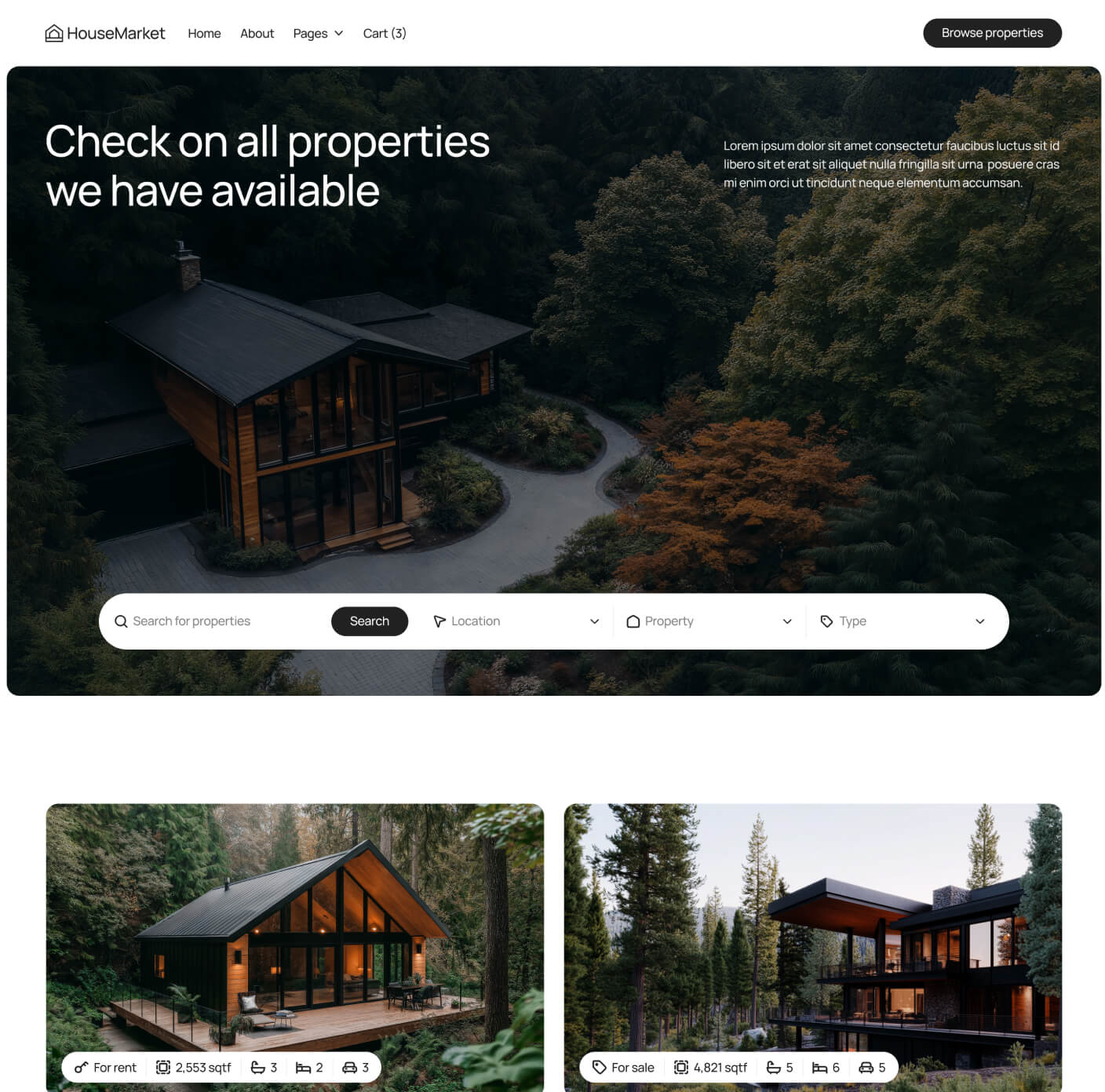 HouseMarket - Properties Page - Real Estate Webflow Template