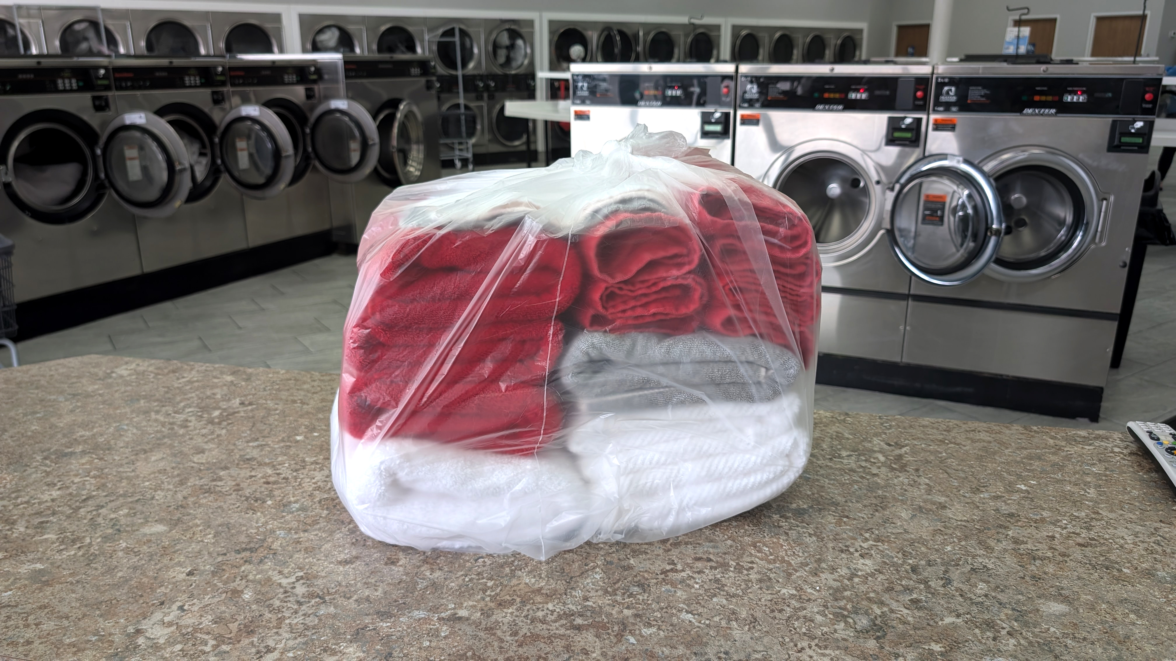 Neatly folded clean towels