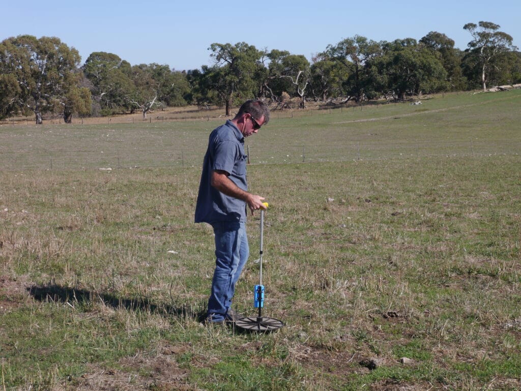 Michael Cobiac measuring feed on offer