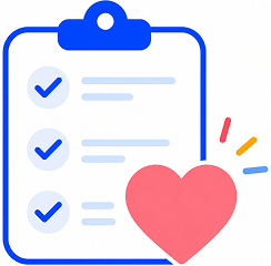 Checklist and heart representing deal-breaker screening
