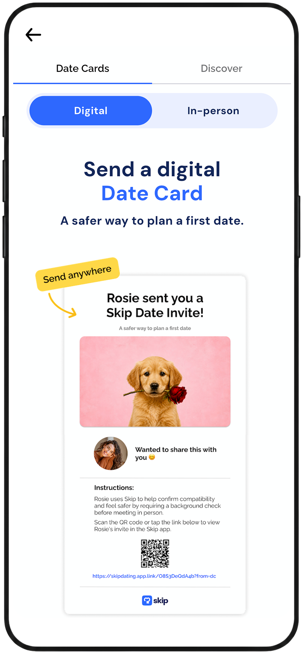 Skip digital Date Card screen