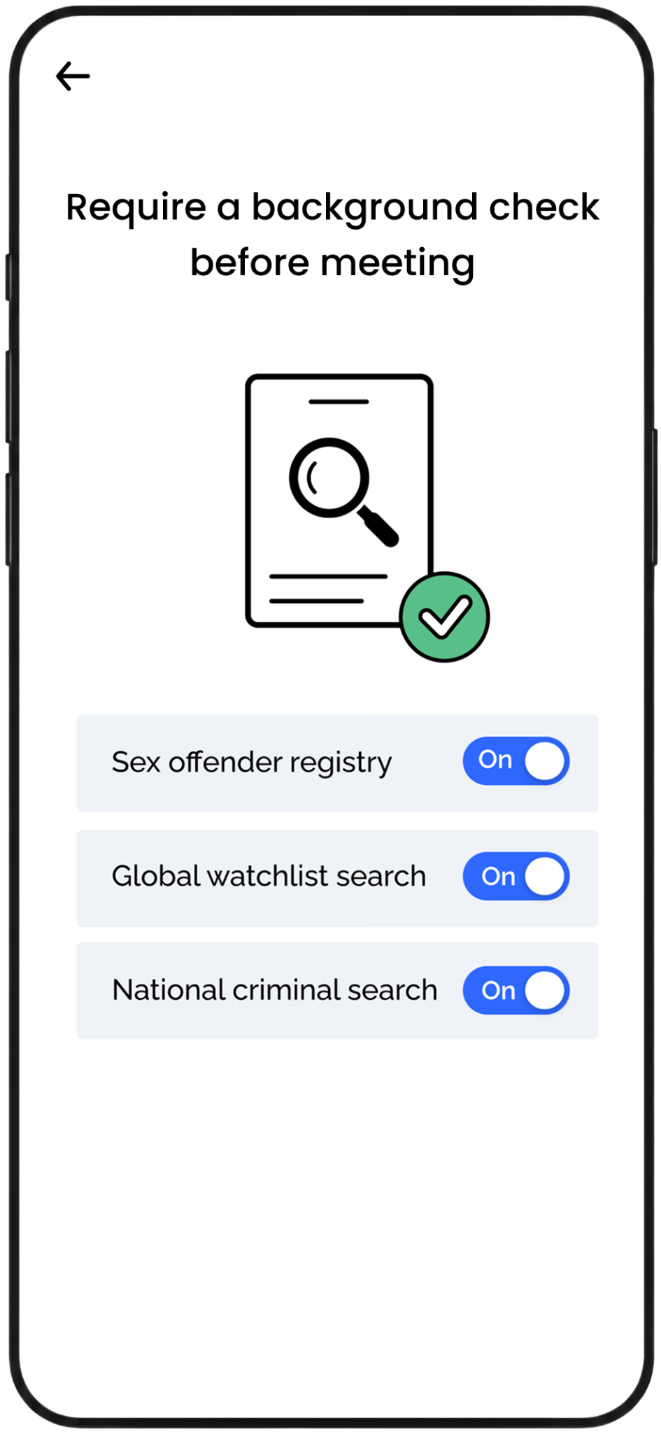Skip background check screen
