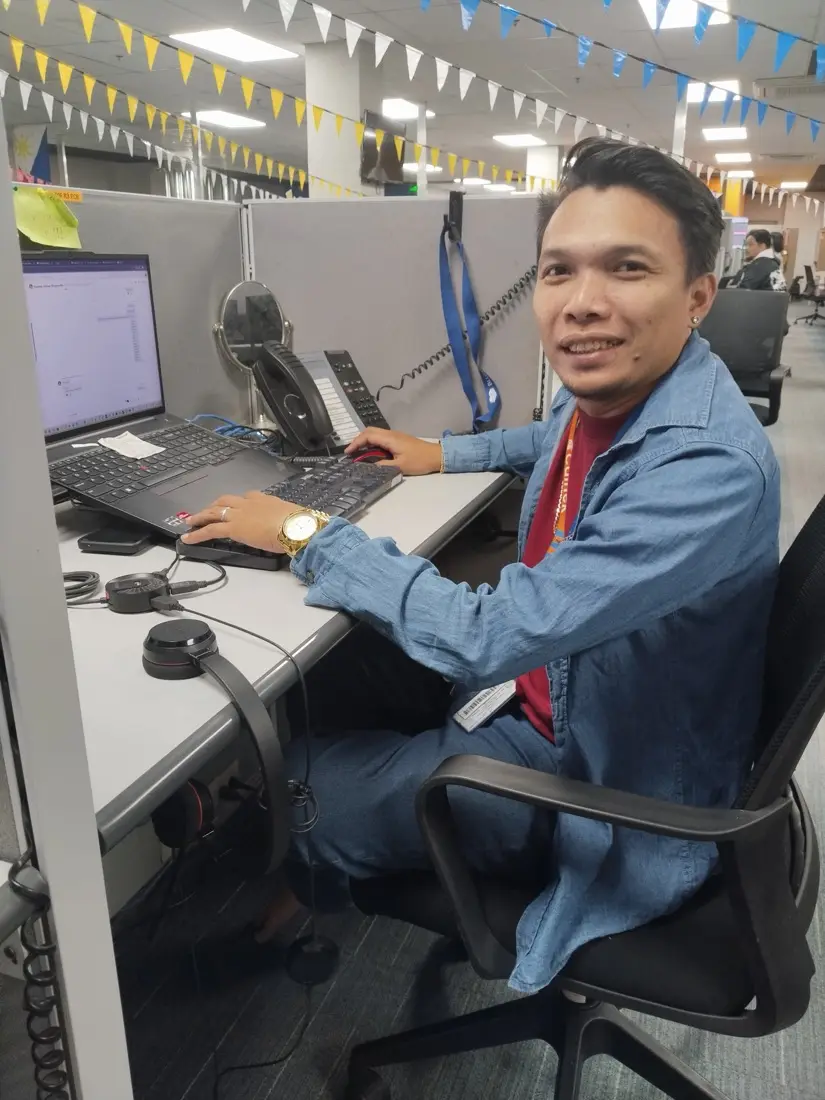 Adam at his workstation in the CallTek office