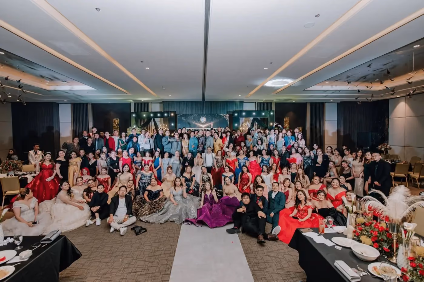 The whole team dressed up for the year-end ball
