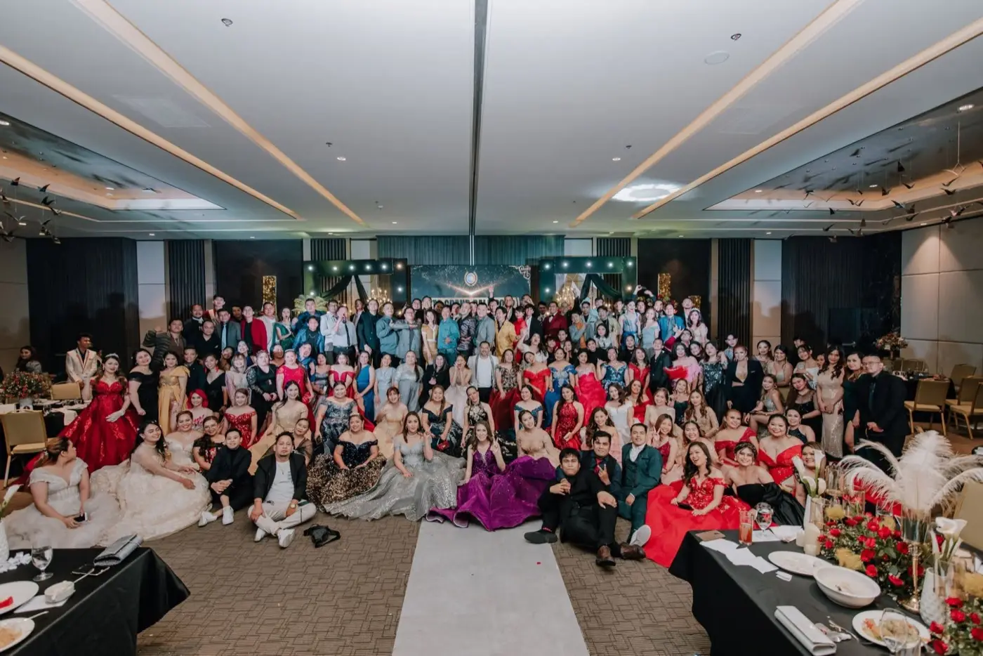 The whole team dressed up for the year-end ball