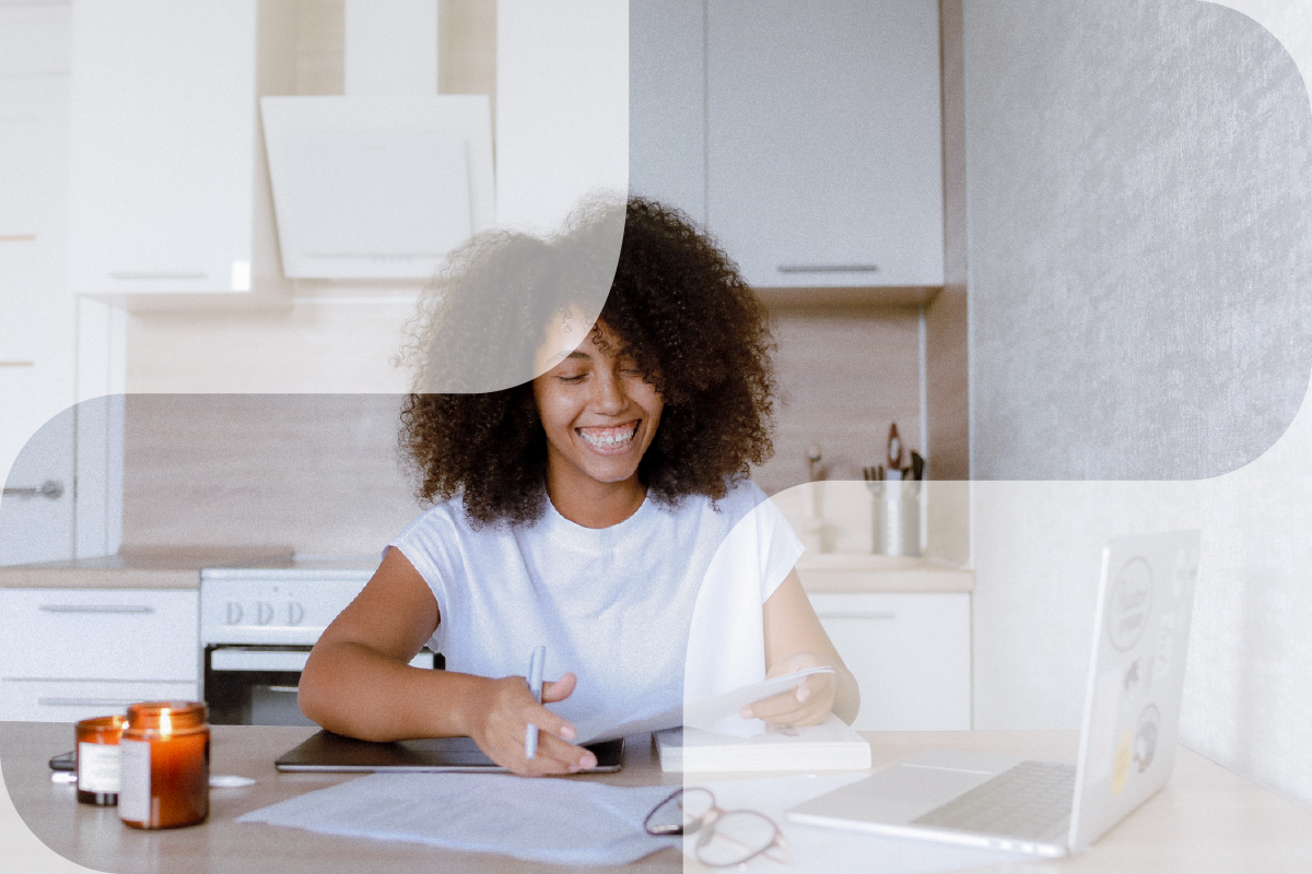 Person organizing personal finances