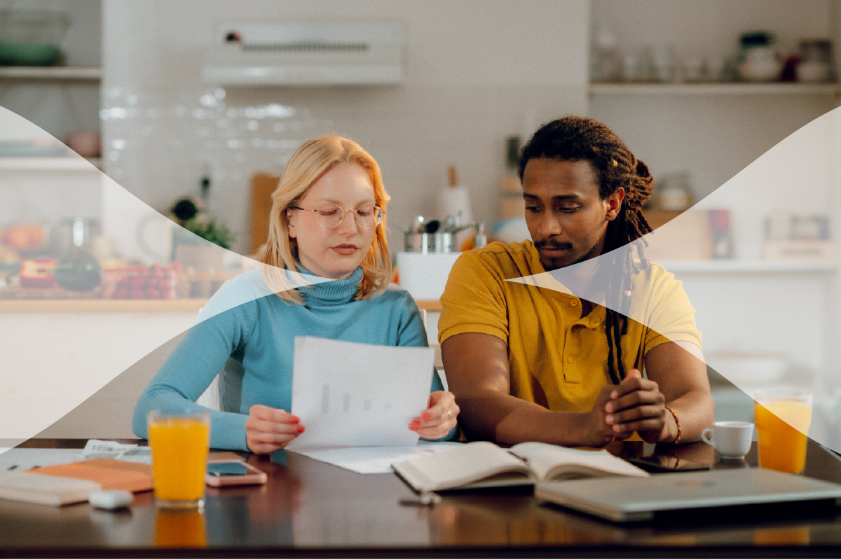 Family reviewing insurance documents
