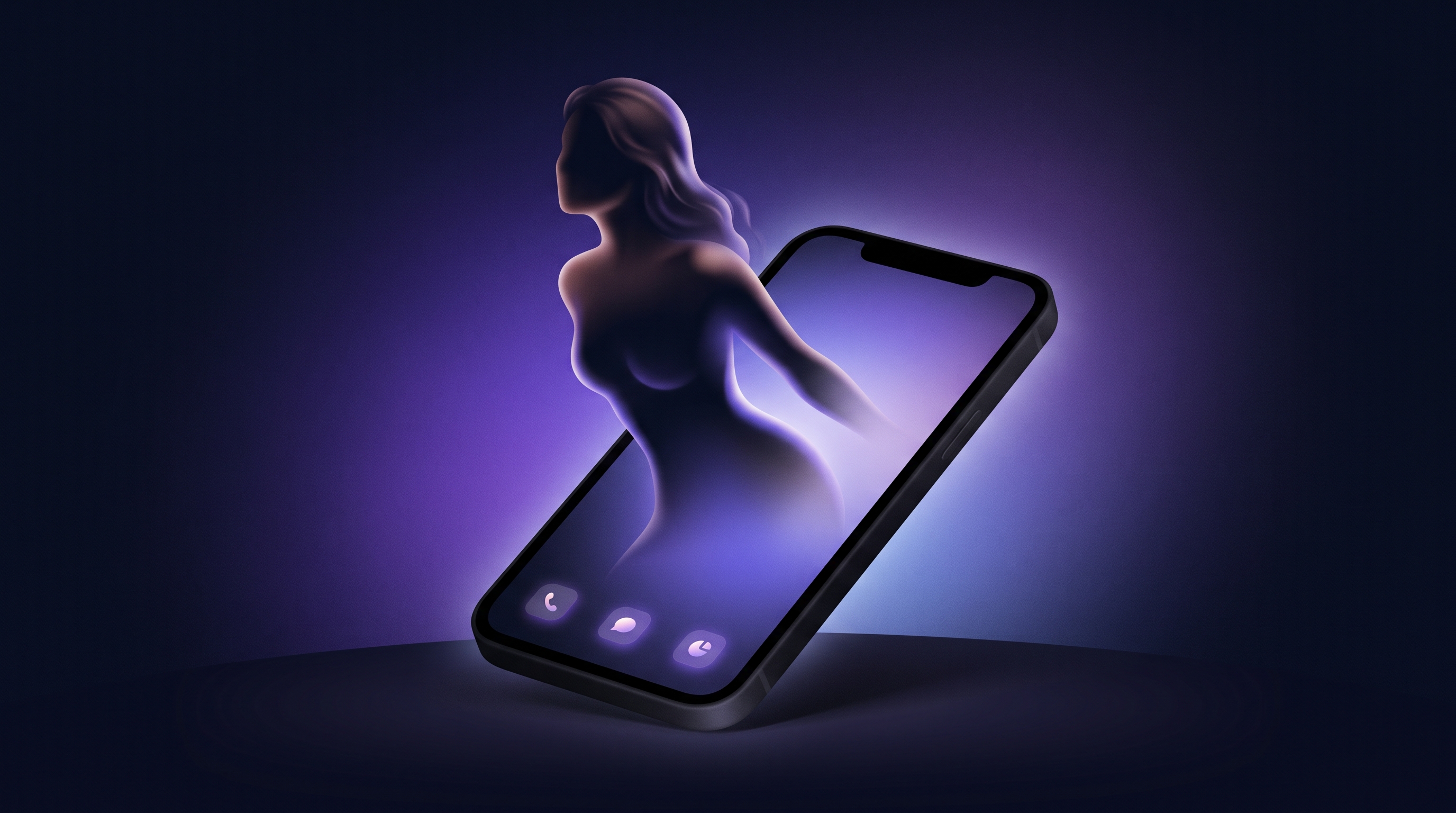 a cell phone with a woman's body