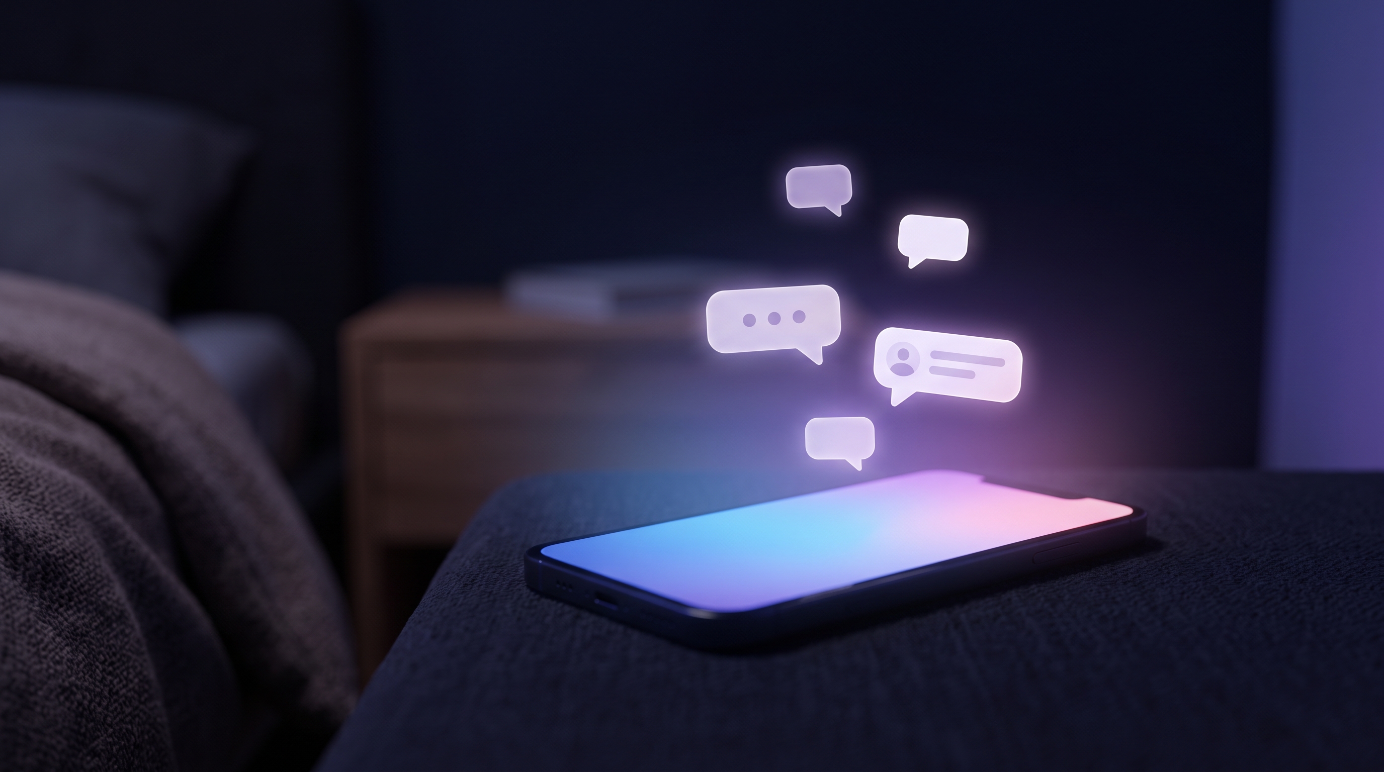 a phone with a glowing screen