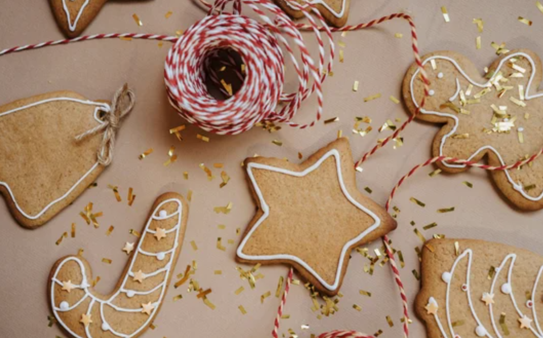 Decorated holiday cookies