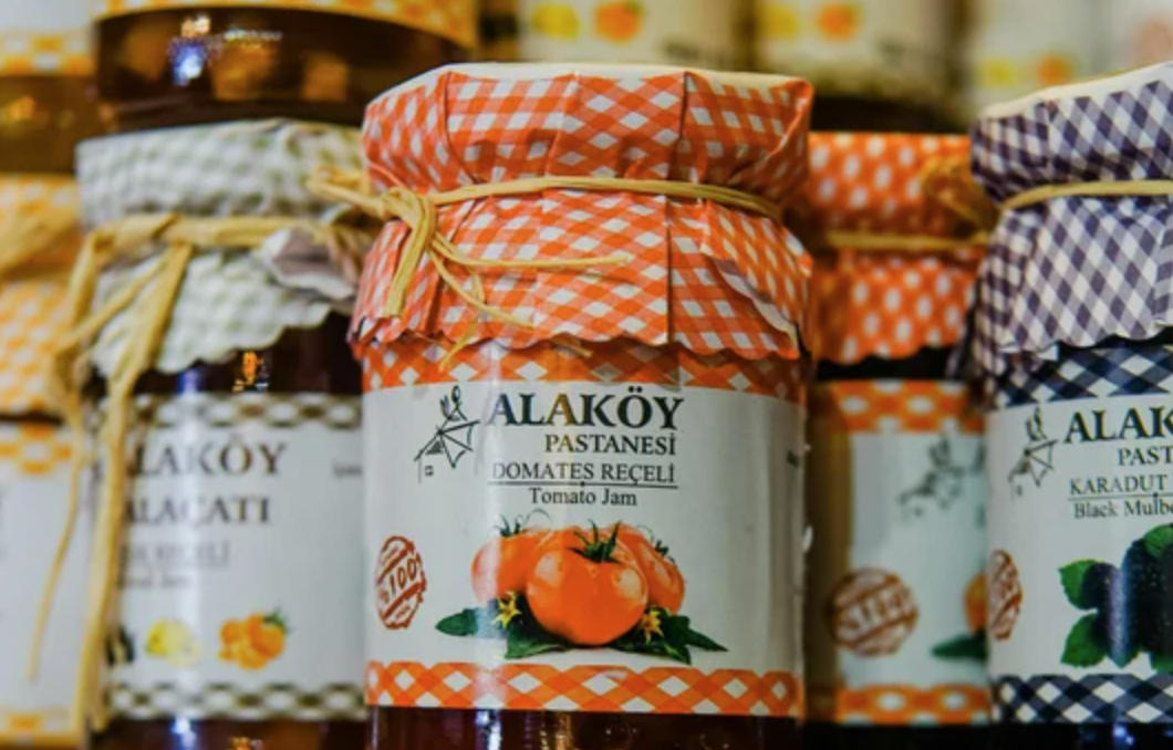 Jars of homemade jam