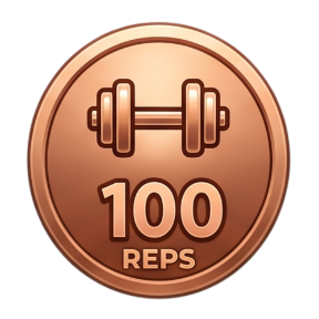 100 reps medal