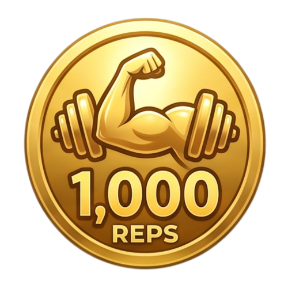 1,000 reps medal