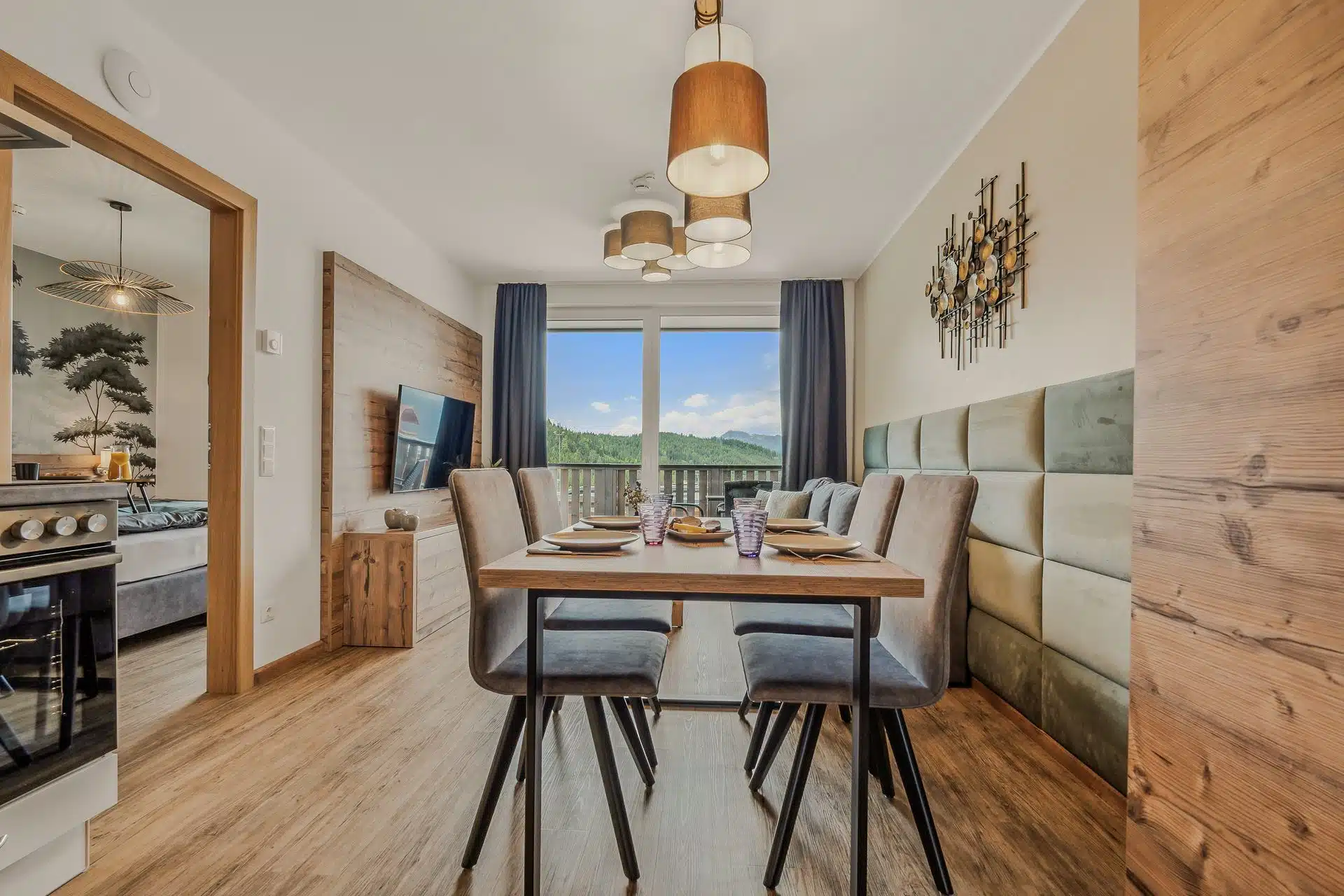 Design-Apartment am Katschberg mit offener Küche und Essbereich