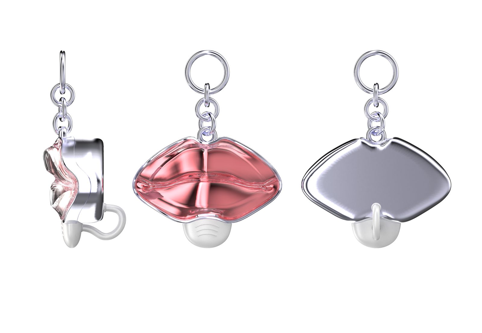 The Lumi Lip clip in use, showing its structure