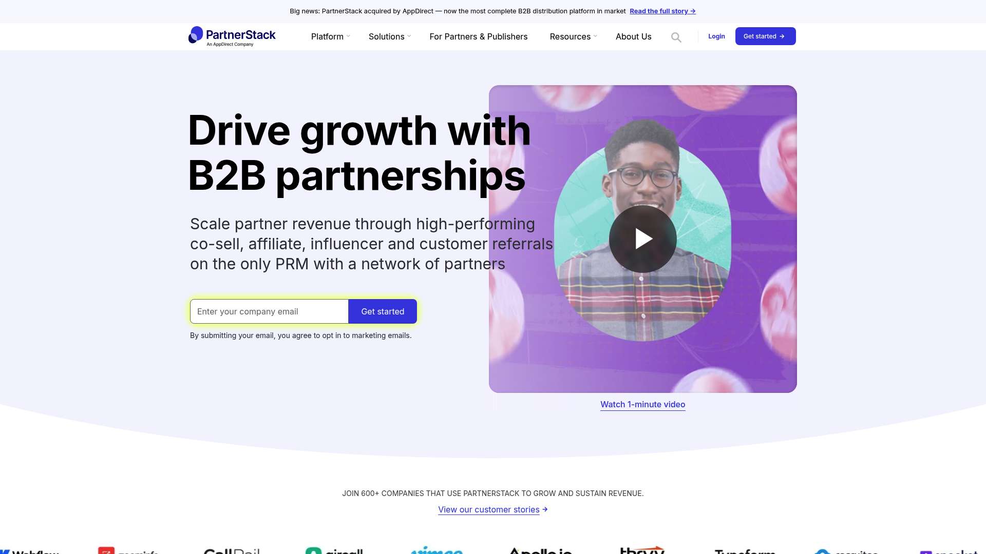 PartnerStack homepage