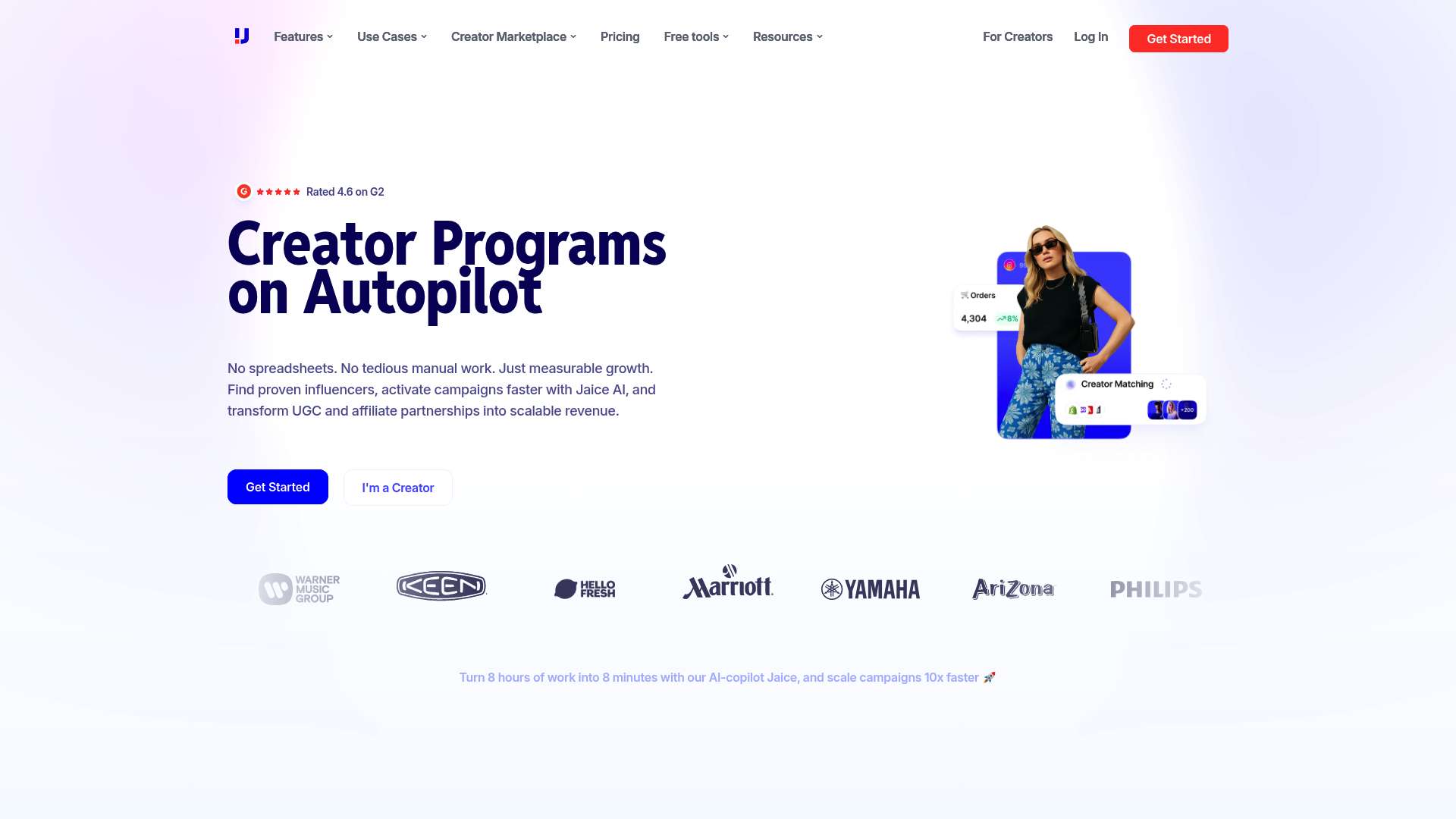Upfluence homepage