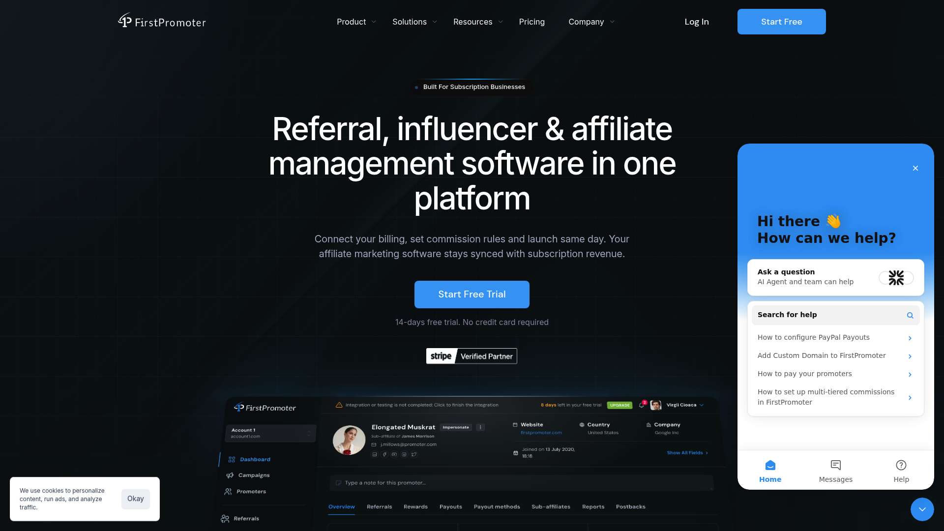 FirstPromoter homepage