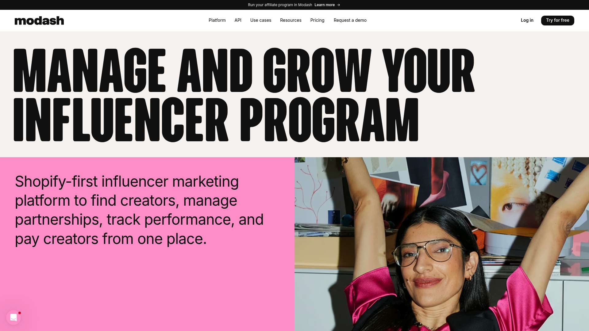 Modash homepage