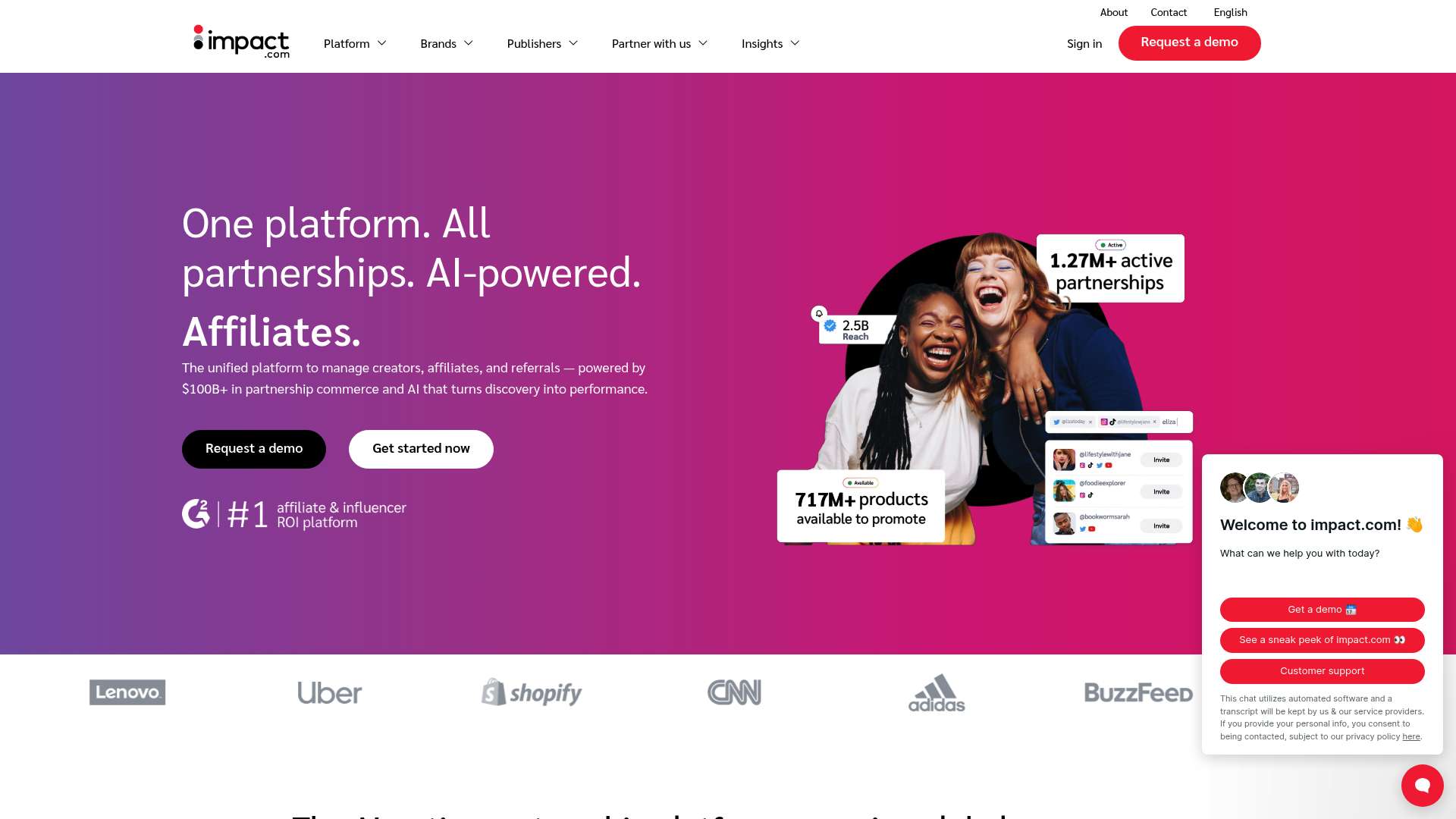 Impact homepage