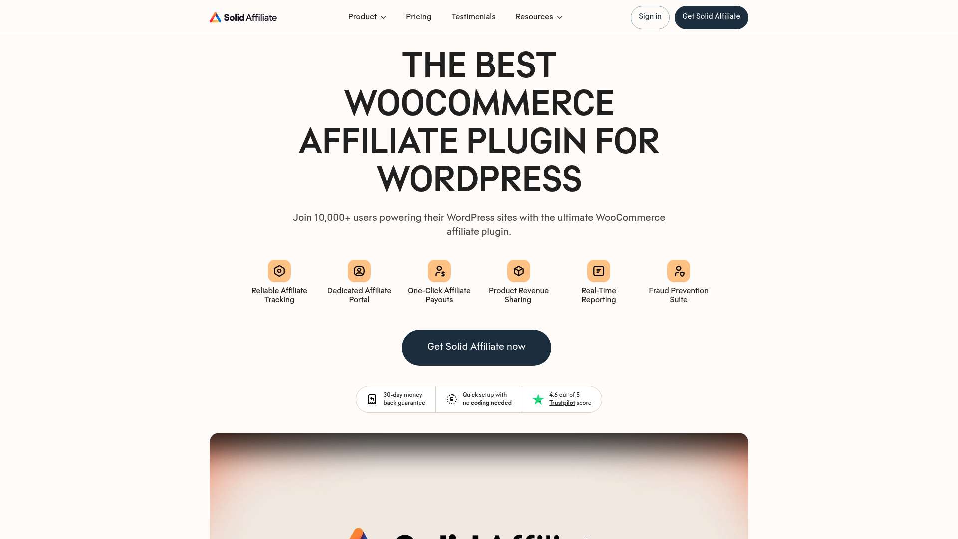Solid Affiliate homepage
