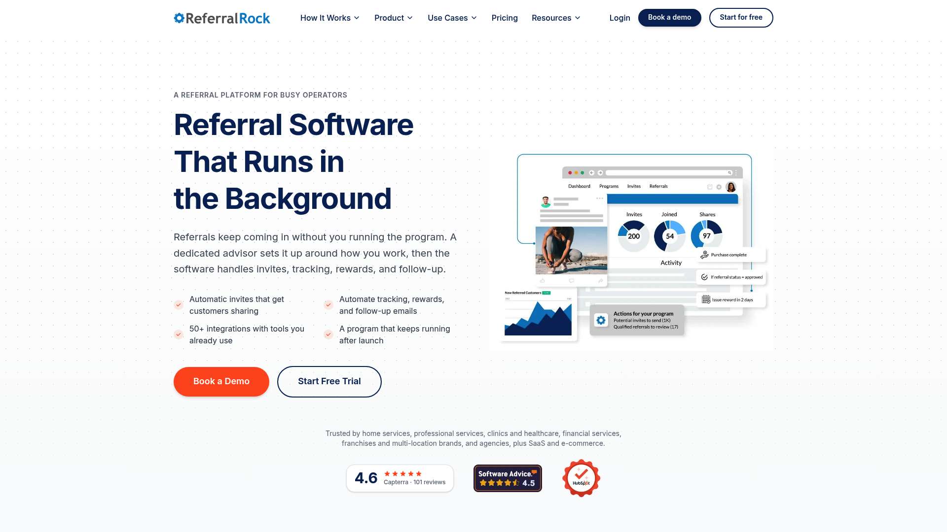 Referral Rock homepage