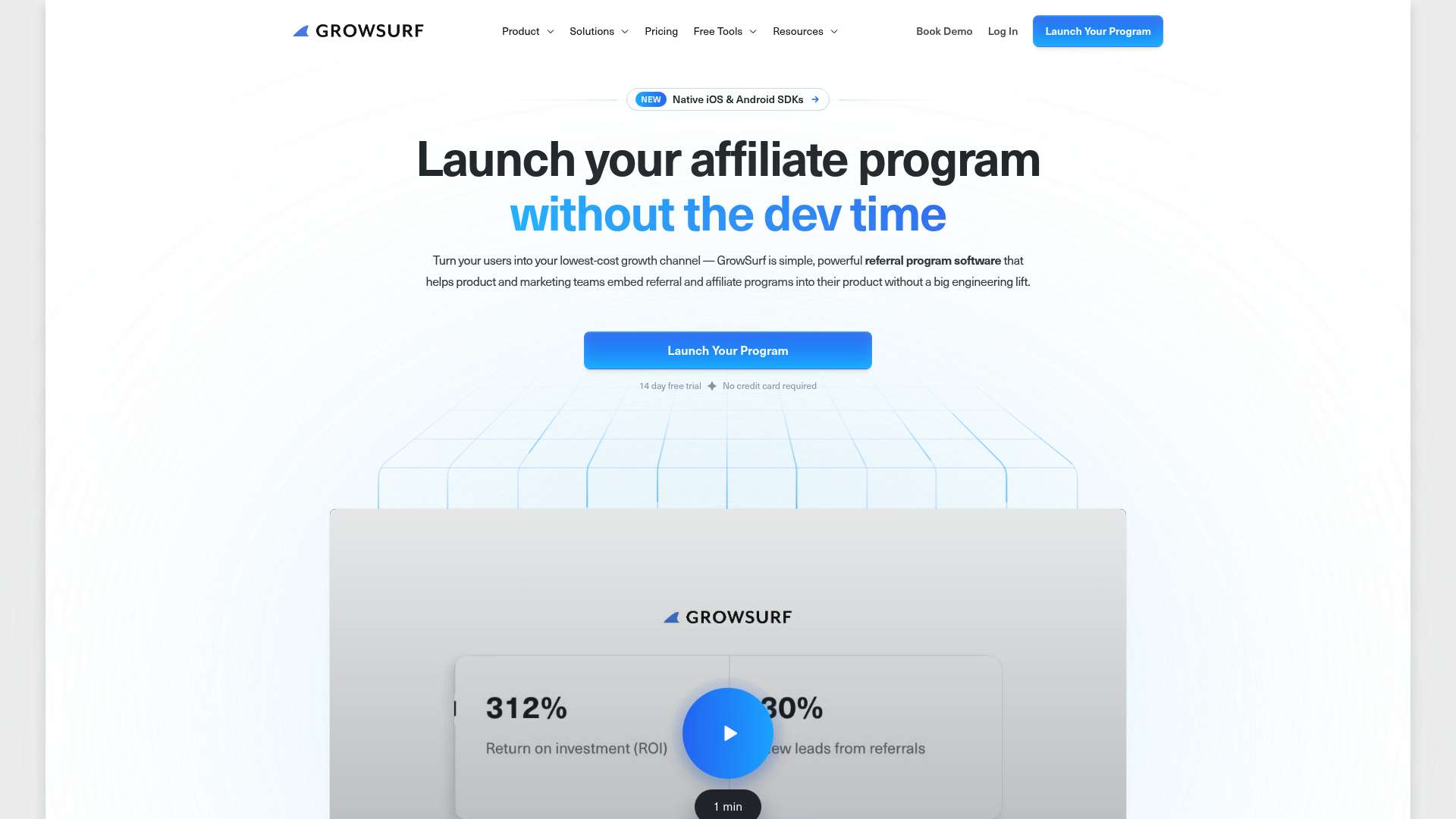 GrowSurf homepage