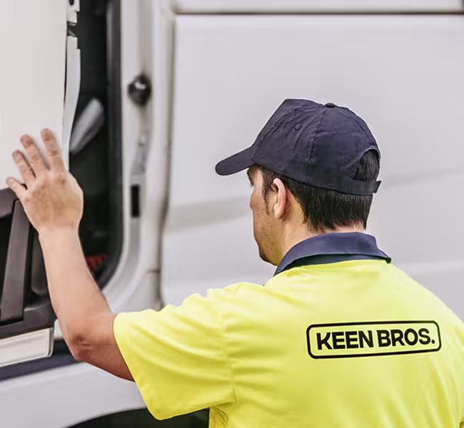 Keen Bros trainee on site, representing career opportunities in heavy vehicle and workplace training
