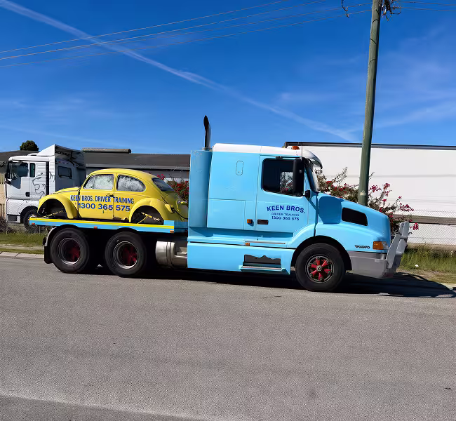 Keen Bros trainee on site, representing career opportunities in heavy vehicle and workplace training