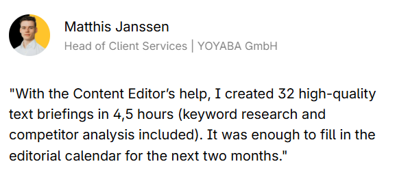 Surfer SEO Testimonial