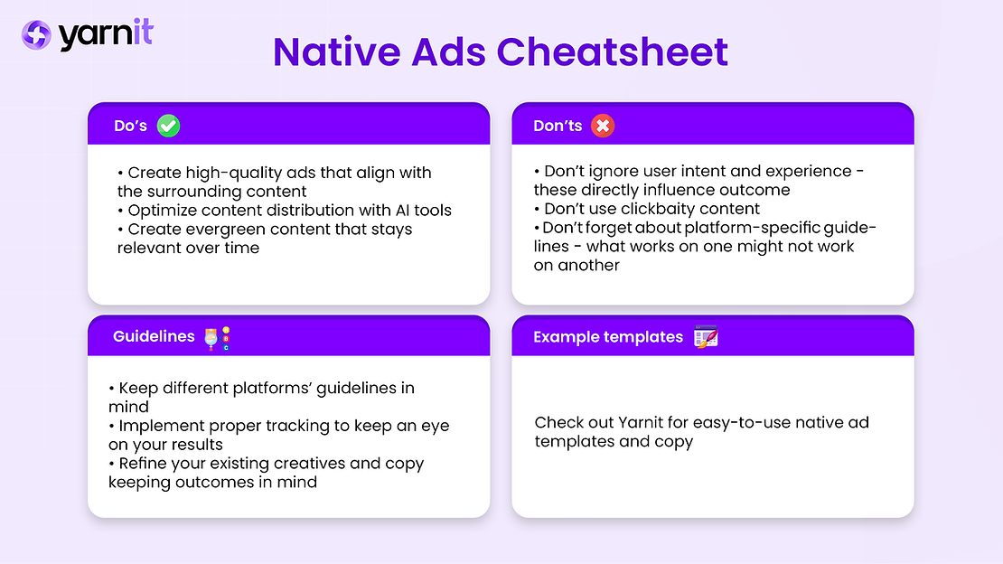 Native ads Dos and Don'ts 