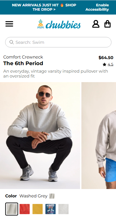 Shopify Product Page Example : Chubbies
