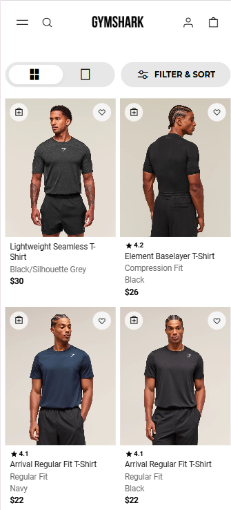 Shopify Product Page : Gymshark