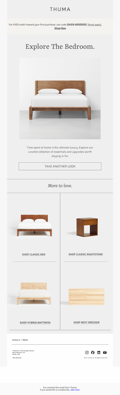 Thuma's abandoned cart email example