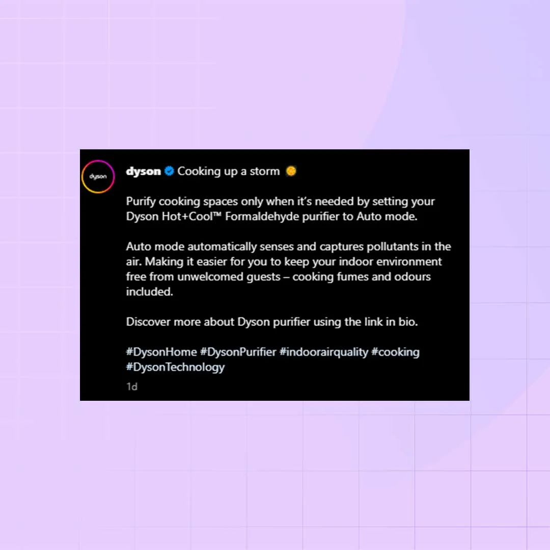 Dyson Instgram Caption 