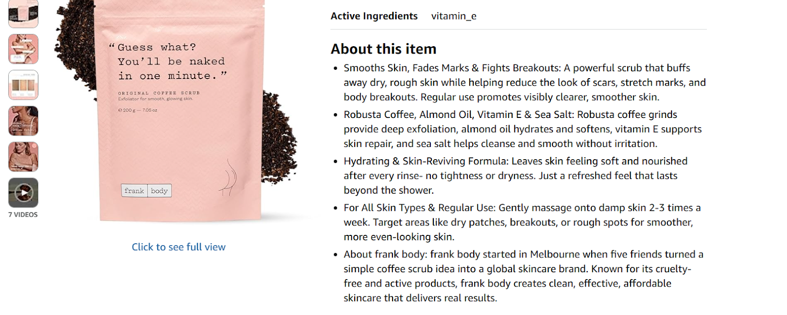Product Listing Example: Amazon